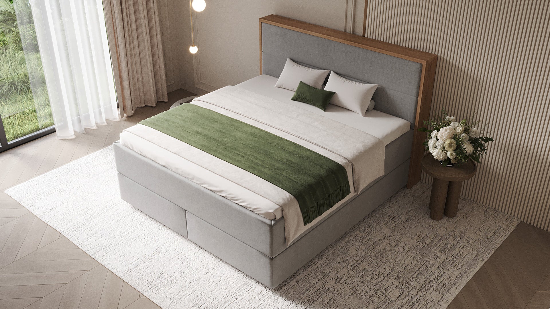 Boxspringbett - Träumer Duplo Nature