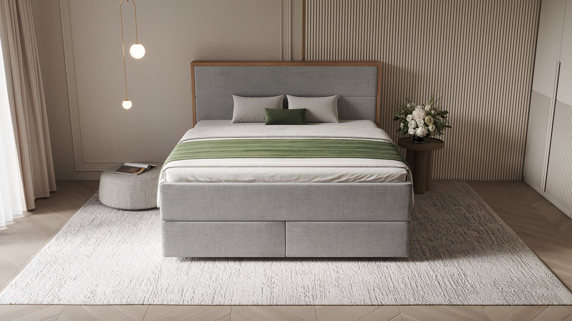 Boxspringbett - Träumer Duplo Nature